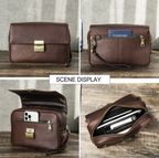 Ví Cầm Tay CLUTCH Khóa Số Da Bò Cao Cấp CONTACTS CLH371