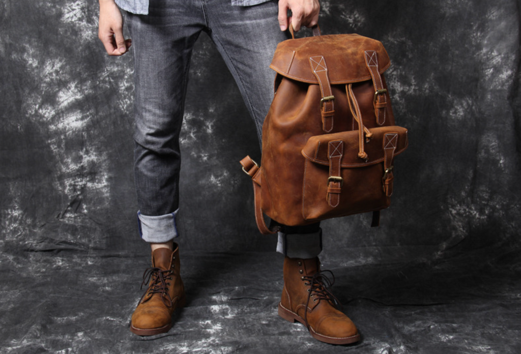 Balo Da Bò Sáp VINTAGE Chứa Laptop Đa Chức Năng BPL341