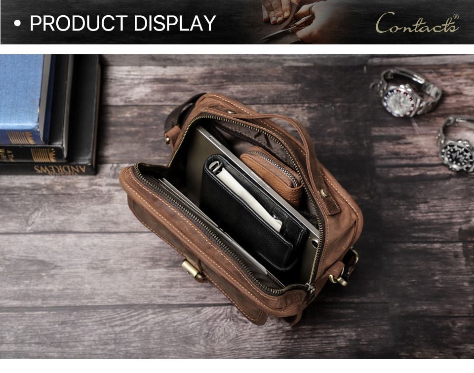 Túi Đeo Chéo Da Bò Sáp Đựng iPad RETRO SBM365