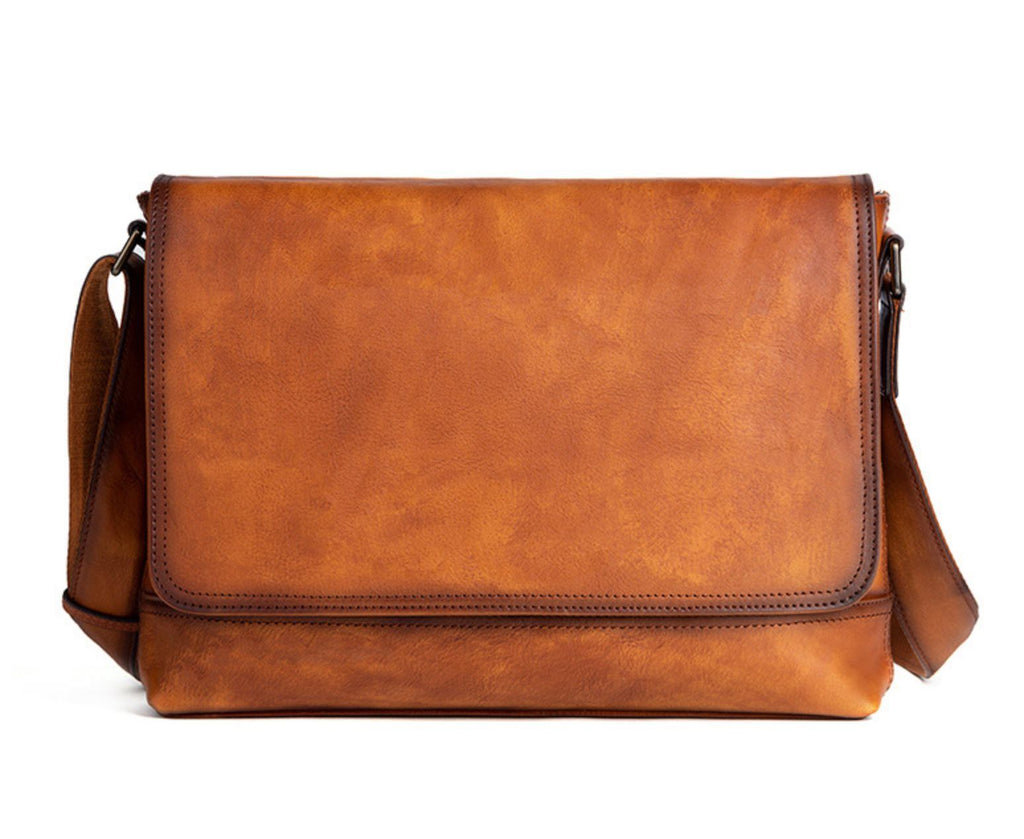 Túi Đeo Chéo Da Bò VEG Patina Ý Đựng Laptop & iPad RETRO TUDA SBM259