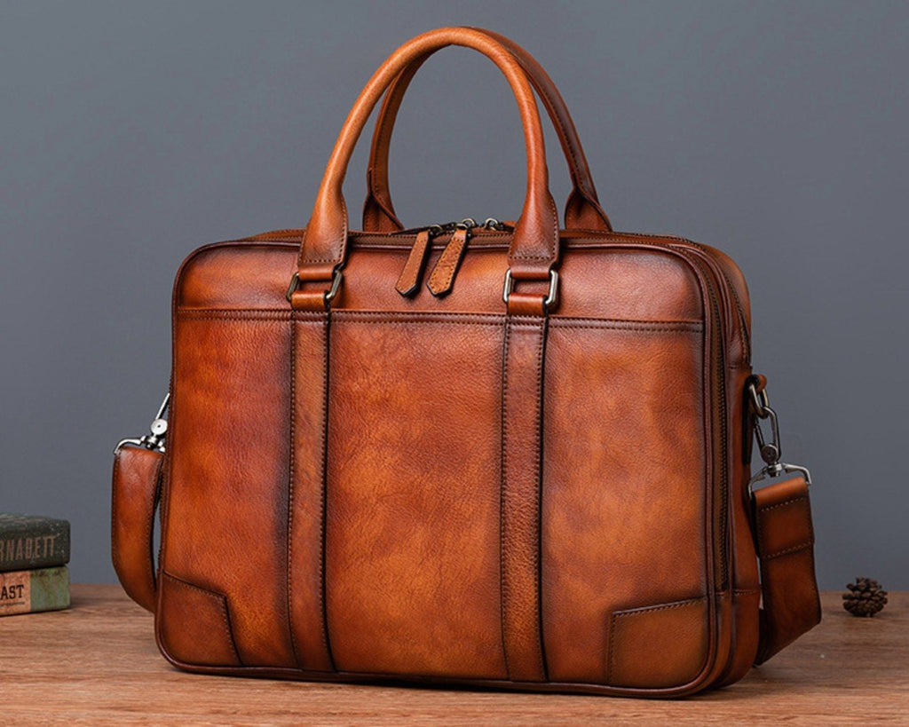 Cặp Da Bò VEG Italy Cao Cấp Xách Tay Đựng Laptop & Hồ Sơ Bussiness Men SBM244