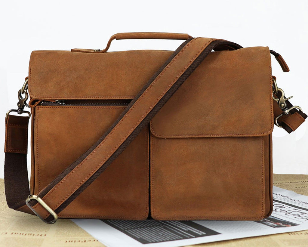 Cặp Xách Tay Da Bò Thật Đựng Laptop Bussiness Men SBM240