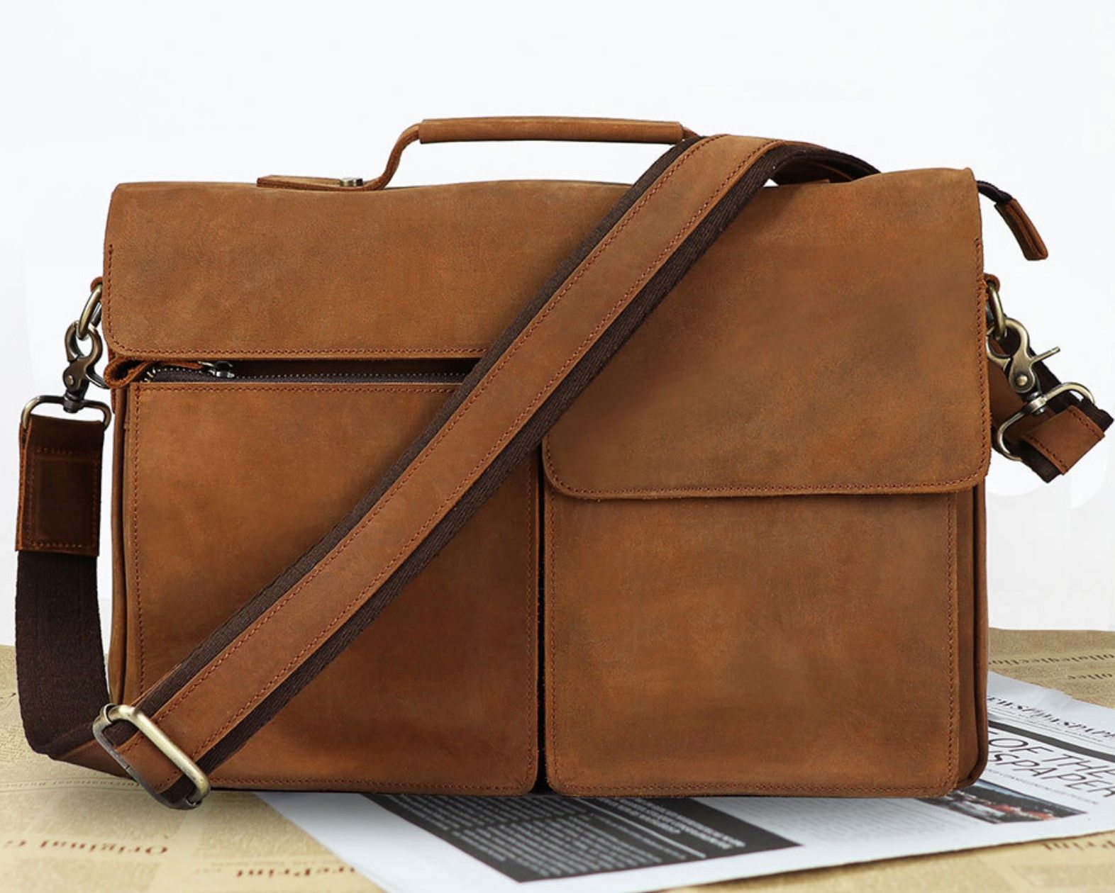 Cặp Xách Tay Da Bò Thật Đựng Laptop Bussiness Men SBM240