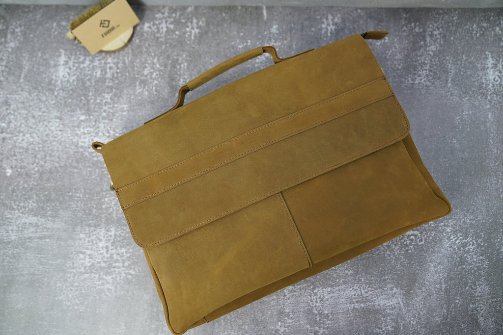 Cặp Xách Tay Da Bò Thật Đựng Laptop Bussiness Men SBM241