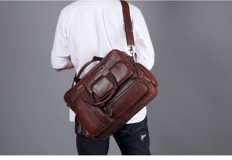 Cặp Da Bò Thật Đựng Laptop Phong Cách Cổ Điển SBM238