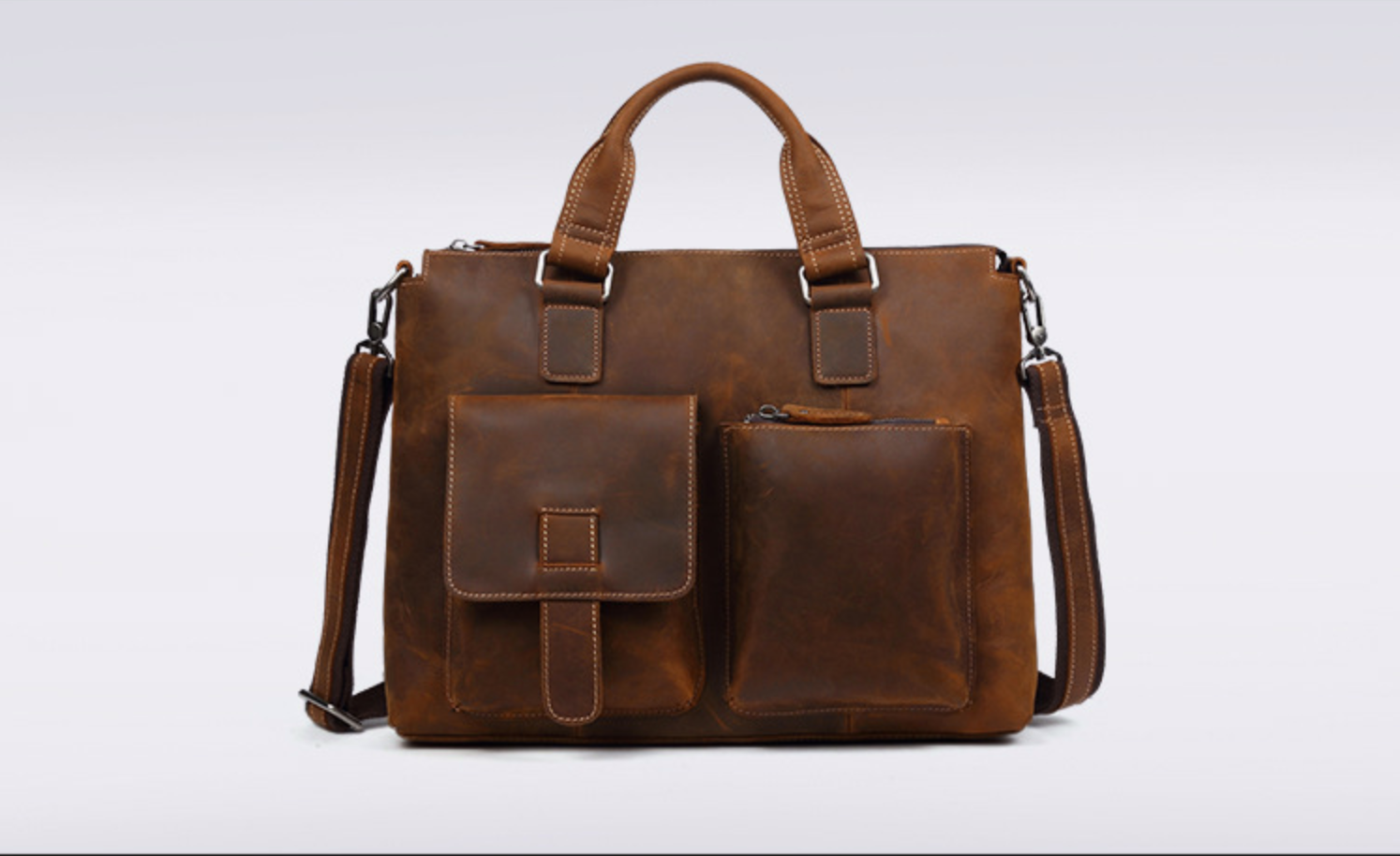 Cặp Da Bò Thật Đựng Laptop Phong Cách Cổ Điển SBM224