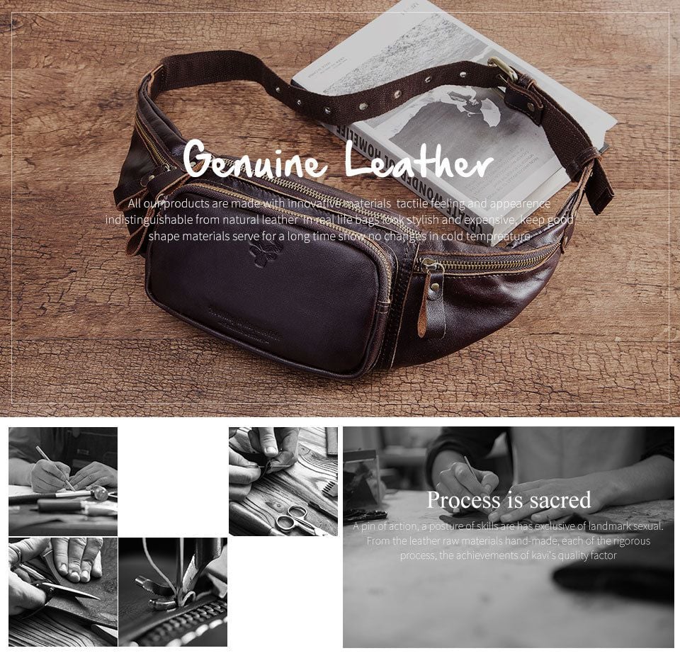 Túi Da Bò Thật Mini Đeo Chéo Ngực Và Thắt Lưng SBM213