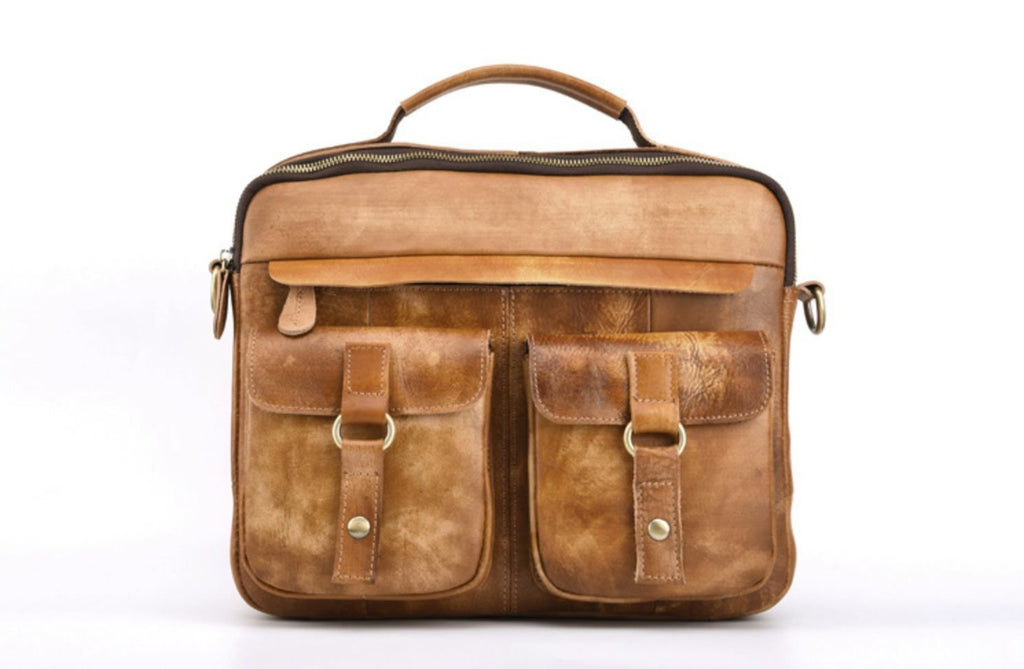 Cặp Da Bò VEG Italy Nhập Khẩu Đựng Laptop Phong Cách Cổ Điển SBM196