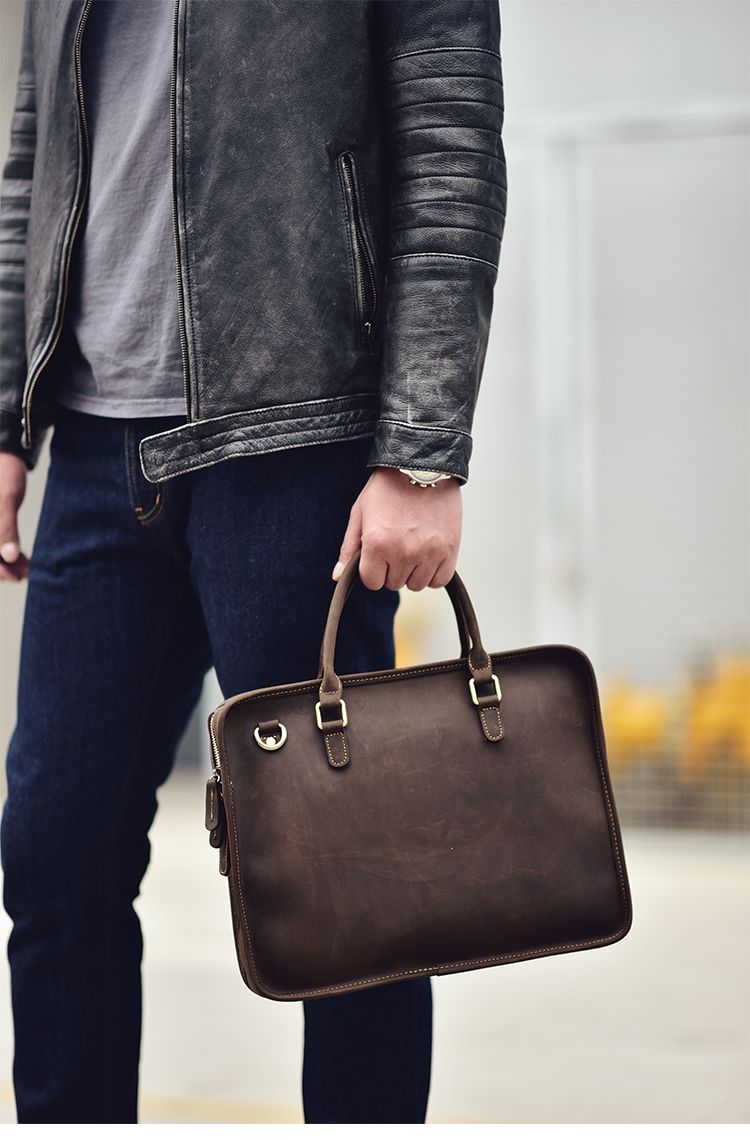 Cặp Xách Tay Công Sở Da Bò Thật Đựng Laptop Classic Edition SBM187