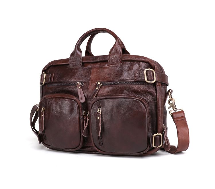 Cặp Da Bò Thật Đa Chức Năng Đựng Laptop Phong Cách VINTAGE BPL158