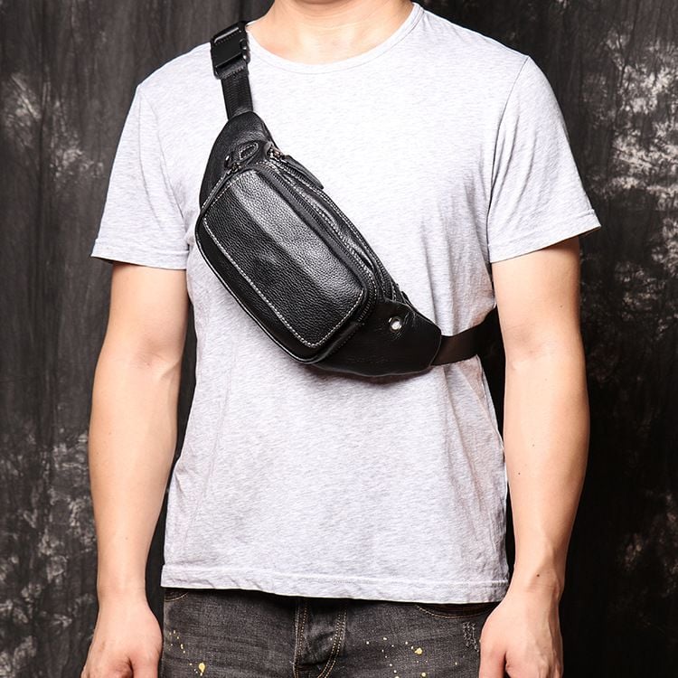 Túi da bò thật đeo chéo ngực và thắt lưng nhỏ gọn SBM144