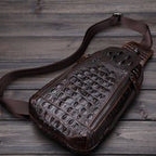 Túi Da Bò Thật đeo chéo Dập Vân Cá Sấu Berry & Ken RETRO - SBM111