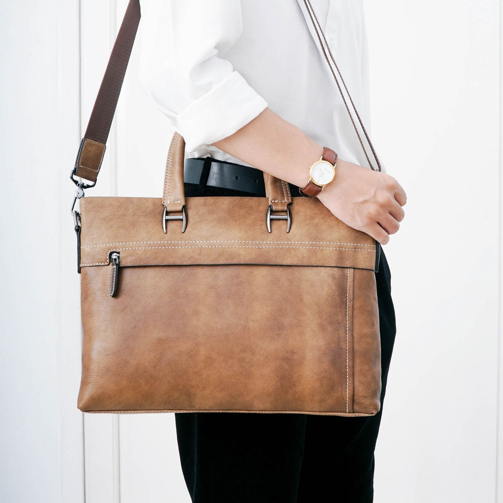 Cặp công sở Da Bò VEG Nhập Khẩu Retro chứa laptop Business Edition SBM96