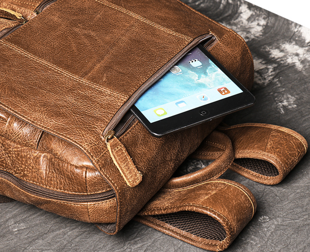 Balo Du Lịch Da Bò Thật RETRO Chứa Laptop Đa Chức Năng BPL311