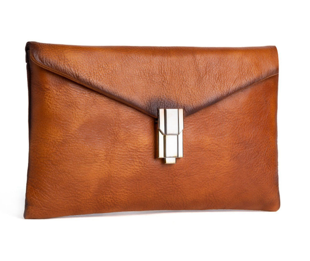 Ví Cầm Tay CLUTCH Nam Da Bò VEG Patina Ý Nhập Khẩu CLH283