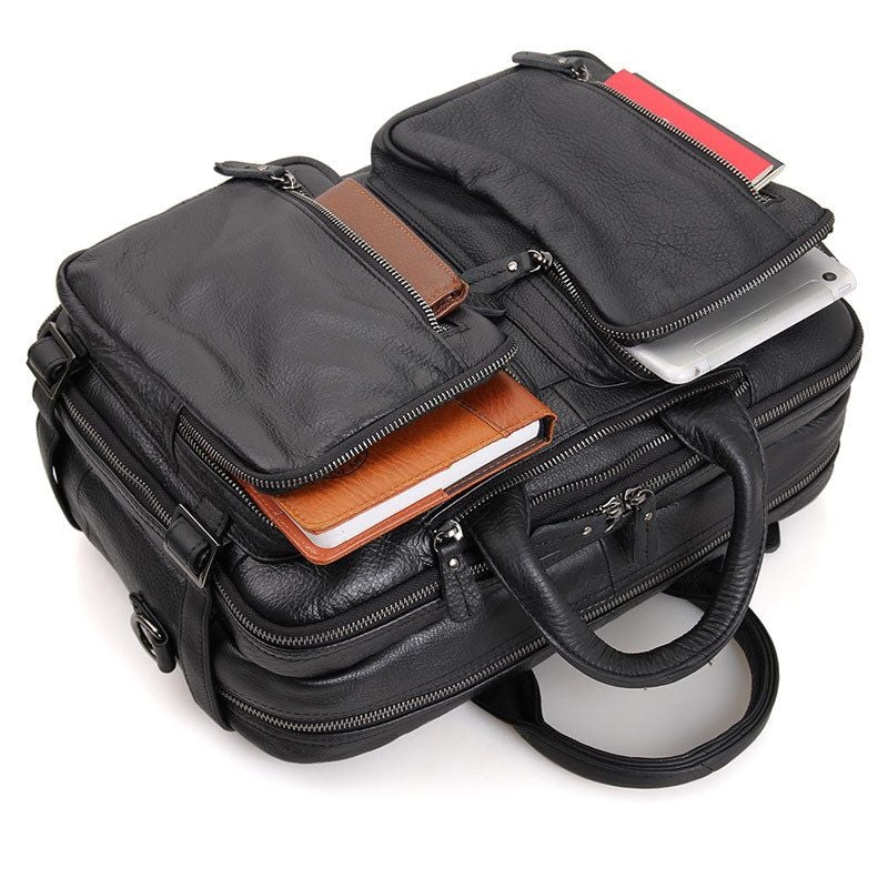 Cặp Da Thật Cao Cấp Đa Chức Năng đựng laptop VINTAGE TUDA SBM273