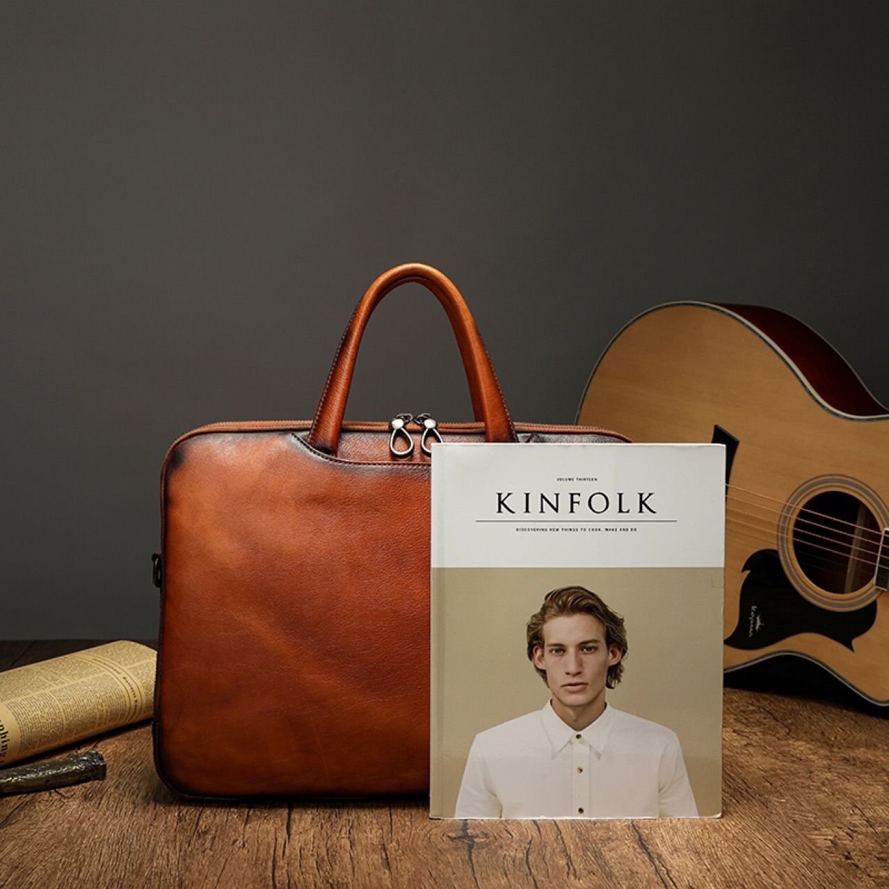 Cặp Da Bò VEG Italy Nhập Khẩu Xách Tay Đựng Laptop & Hồ Sơ Bussiness Men SBM242