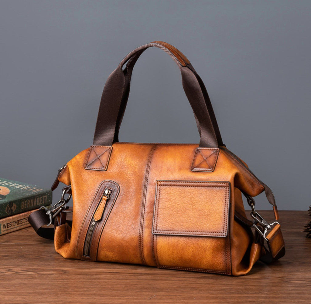 Túi Du Lịch Cá Nhân Da Bò VEG Patina Ý Nhập Khẩu TBL260