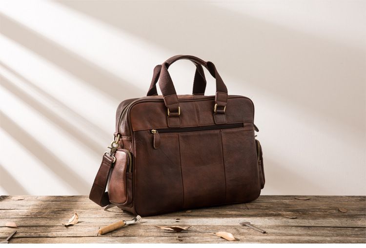 Cặp Da Bò Thật Đựng Laptop Phong Cách Cổ Điển SBM238