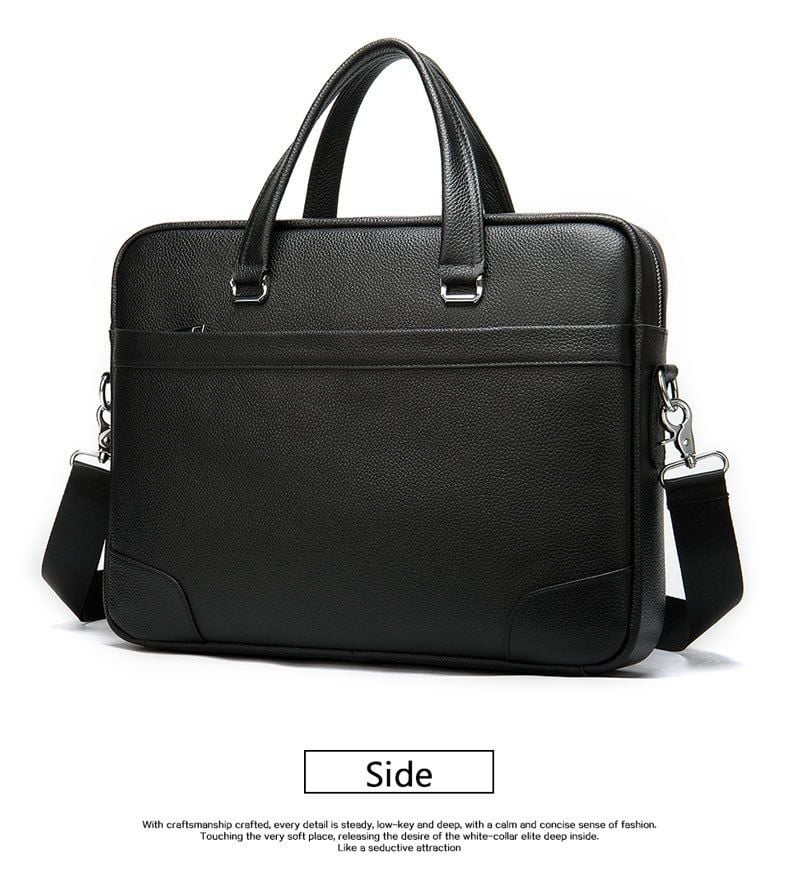 Cặp Xách Tay & Đeo chéo Da Bò Thật Đựng Laptop Bussiness Men SBM234