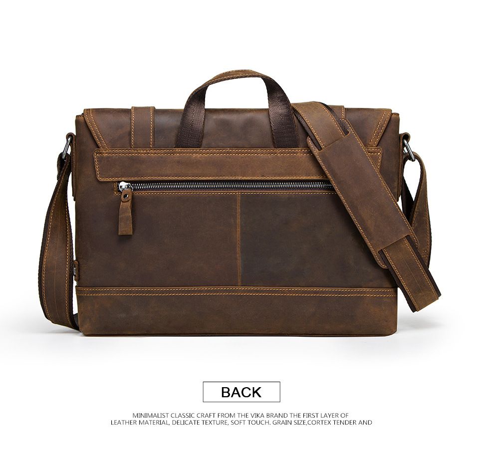 Cặp Da Bò Sáp Nhập Khẩu Đeo Chéo Đựng Laptop VINTAGE SBM230