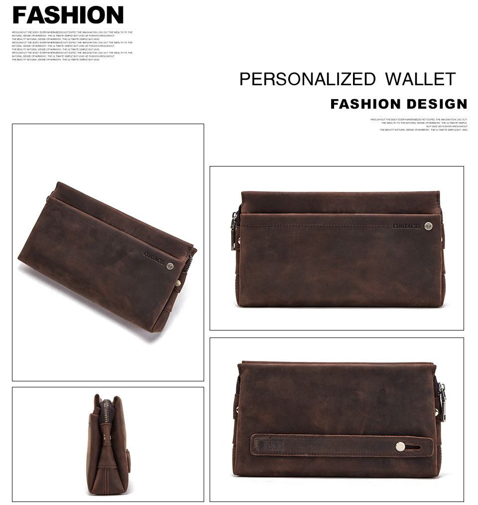 CLUTCH Cầm Tay Da Bò Sáp Nhập Khẩu VINTAGE CLH221