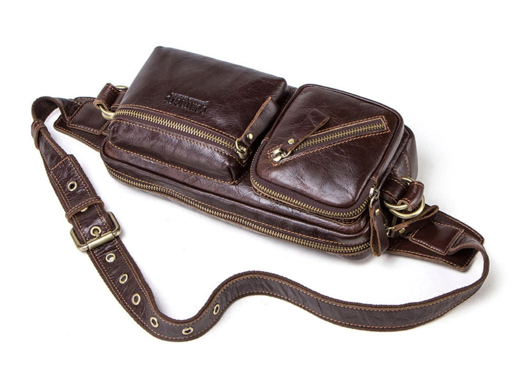 Túi Da Bò Nhập Khẩu Đeo Chéo Ngực Và Thắt Lưng SBM222