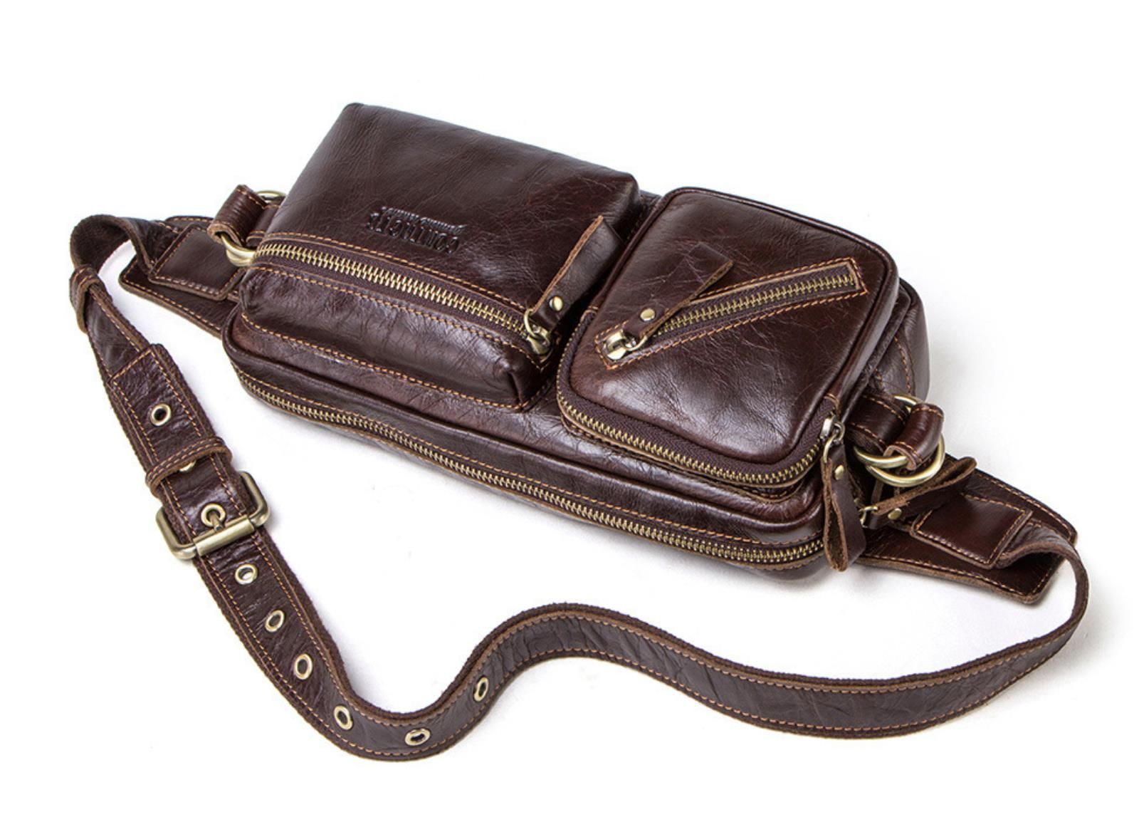 Túi Da Bò Nhập Khẩu Đeo Chéo Ngực Và Thắt Lưng SBM222