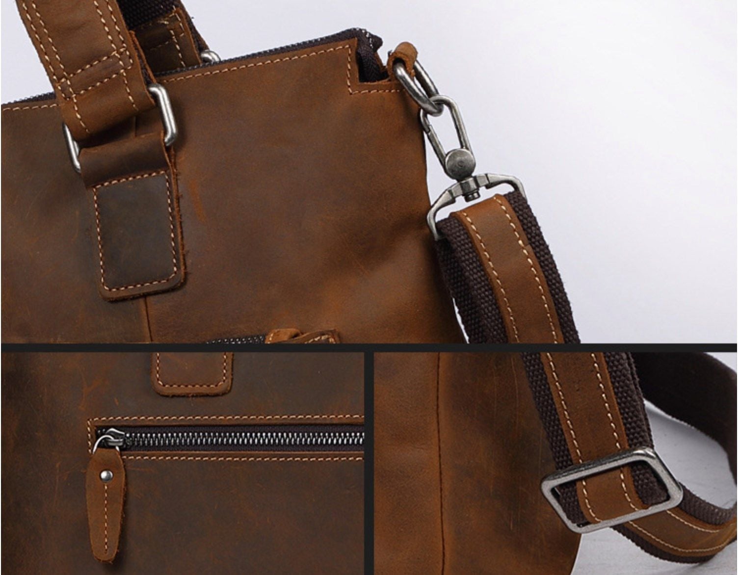 Cặp Da Bò Thật Đựng Laptop Phong Cách Cổ Điển SBM224