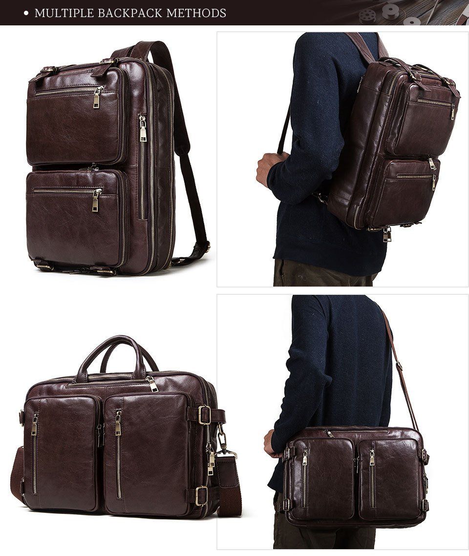 Cặp Da Bò Italy Nhập Khẩu Đeo Chéo & Balo Đa Chức Năng đựng laptop Classic SBM210