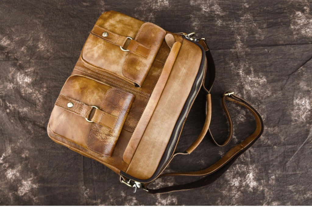 Cặp Da Bò VEG Italy Nhập Khẩu Đựng Laptop Phong Cách Cổ Điển SBM196