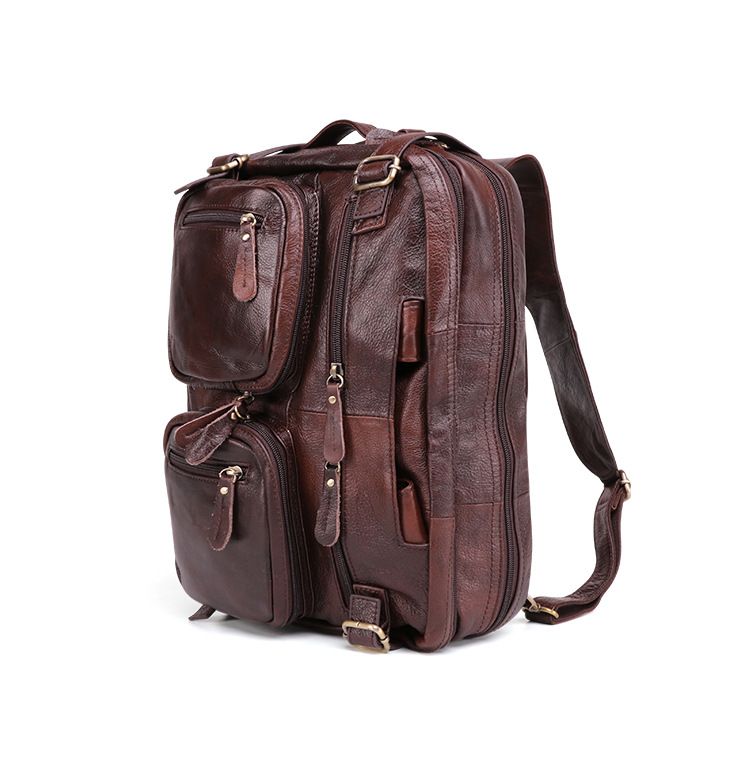 Cặp Da Bò Thật Đa Chức Năng Đựng Laptop Phong Cách VINTAGE BPL158