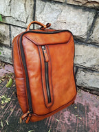 Balo Da Bò VEG Patina Nhập Khẩu RETRO Chứa Laptop Đa Chức Năng BPL172