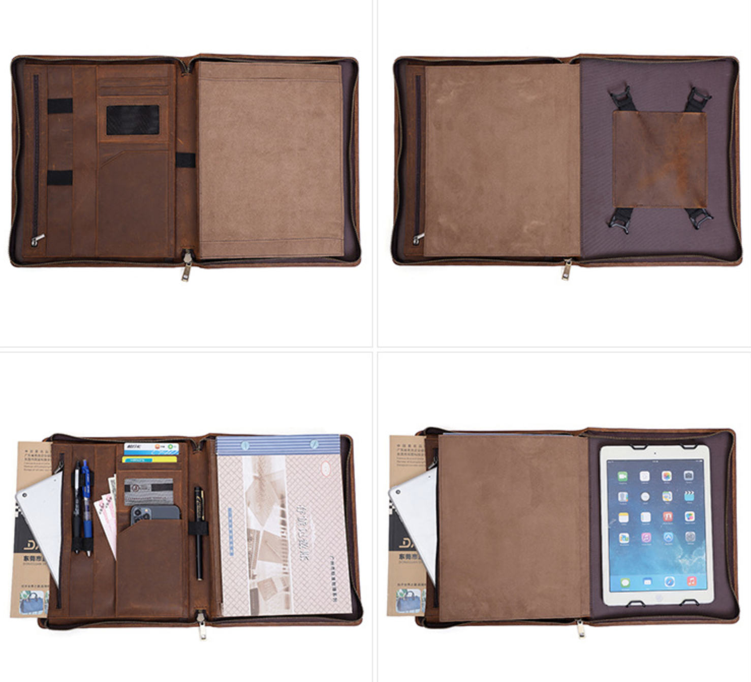 Cặp da bò thật cầm tay đa năng RETRO, đựng ipad phong cách doanh nhân CLH160