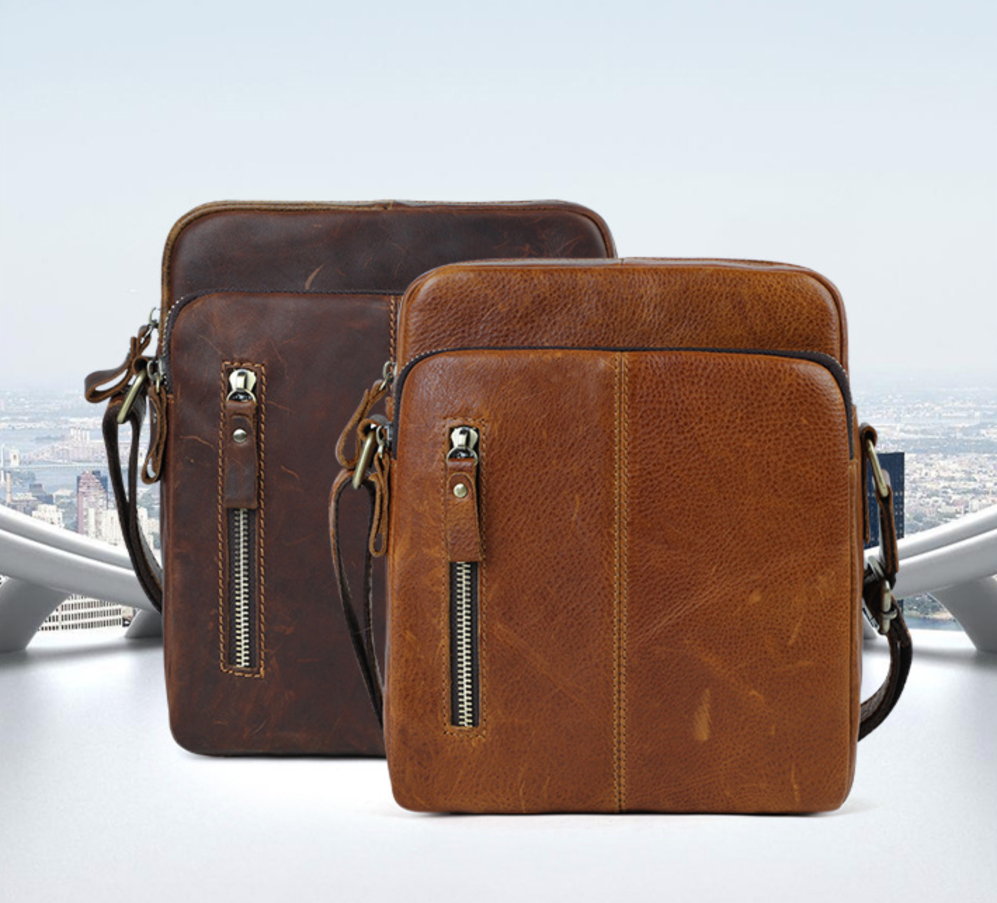 Túi đeo vai Messenger da thật Lớp Đầu Tiên, phiên bản giới hạn SBM163