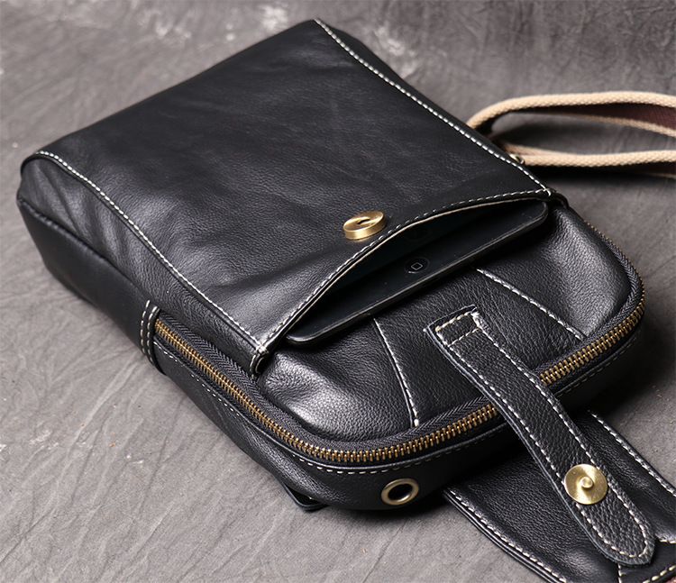 Túi da thật đeo chéo trước ngực unisex SBM164