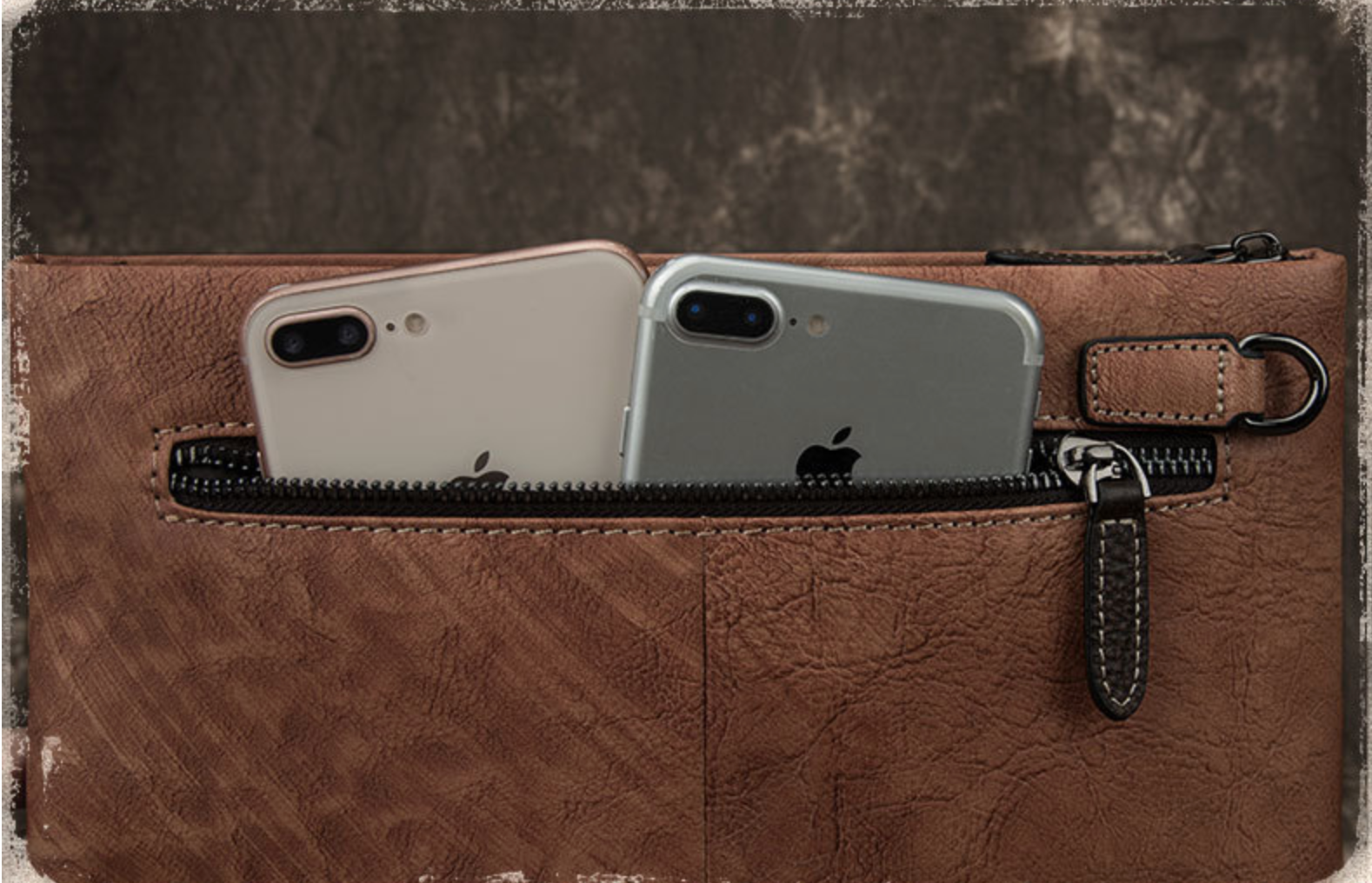 Ví Cầm Tay CLUTCH Nam Da Bò VEG Patina Nhập Khẩu CLH154