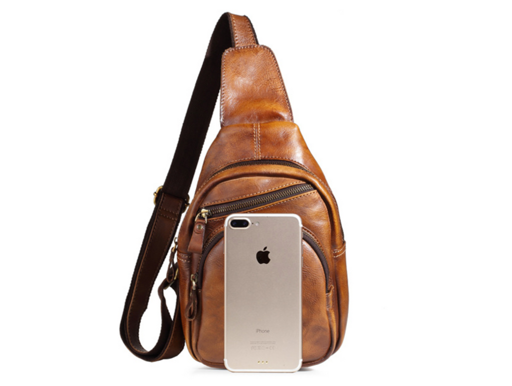 Túi da bò thật đeo chéo trước ngực SBM155