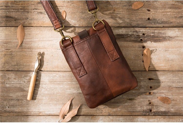 Túi da bò thật đeo chéo nhỏ gọn Berry & Ken RETRO - Classic edition SBM118