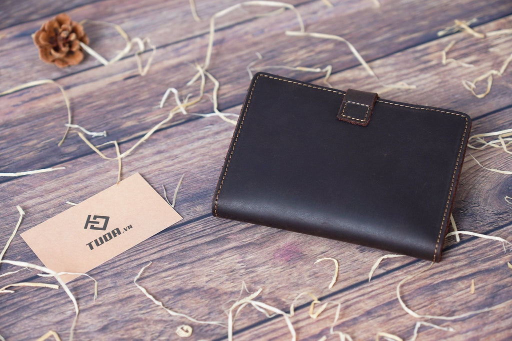 Ví Da Bò Sáp Đựng PASSPORT & CARD Đa Năng Gấp Cúc Bấm Classic Edition W108