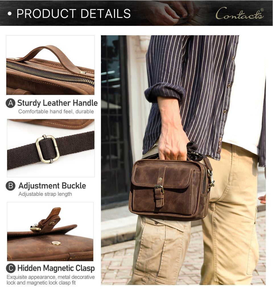 Túi Đeo Chéo Da Bò Sáp Đựng iPad RETRO SBM365