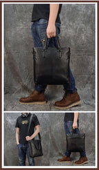 Túi Da Bò Thật Đeo Chéo & Xách Tay Phong Cách Doanh Nhân RETRO SBM308