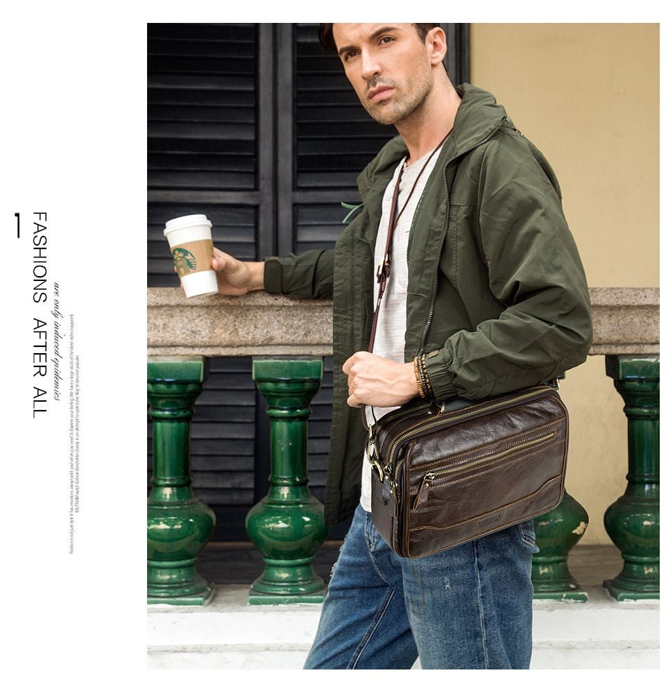 Túi Da Bò PULL UP Nhập Khẩu Đeo Chéo & Xách Tay Đựng iPad Classic SBM323