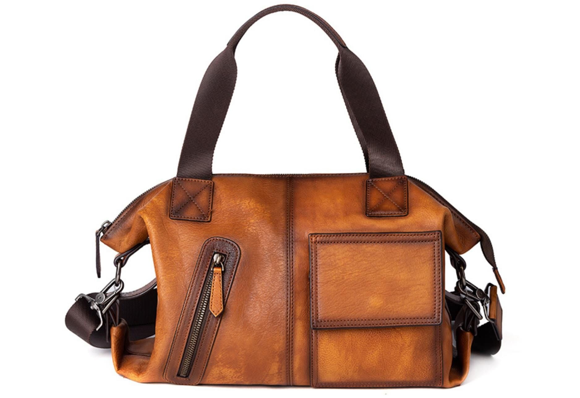 Túi Du Lịch Cá Nhân Da Bò VEG Patina Ý Nhập Khẩu TBL260