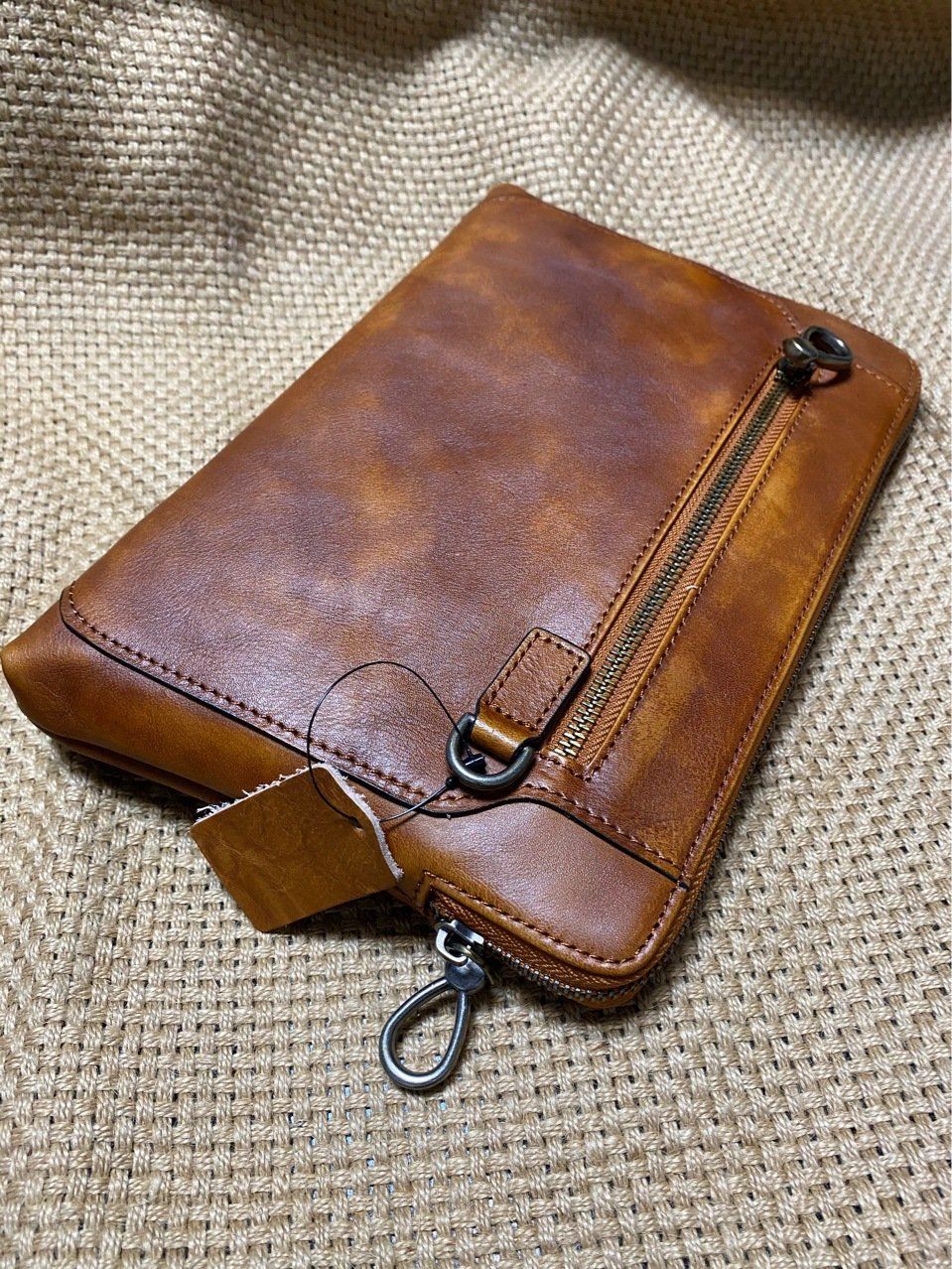 Ví Cầm Tay CLUTCH Nam Da Bò VEG Patina Ý Nhập Khẩu CLH247