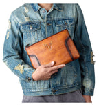 Ví Cầm Tay CLUTCH Nam Da Bò VEG Patina Ý Nhập Khẩu Cao Cấp CLH249