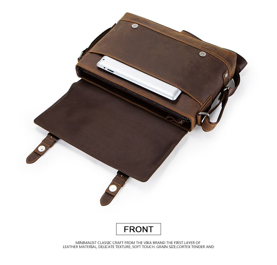 Cặp Da Bò Sáp Nhập Khẩu Đeo Chéo Đựng Laptop VINTAGE SBM230