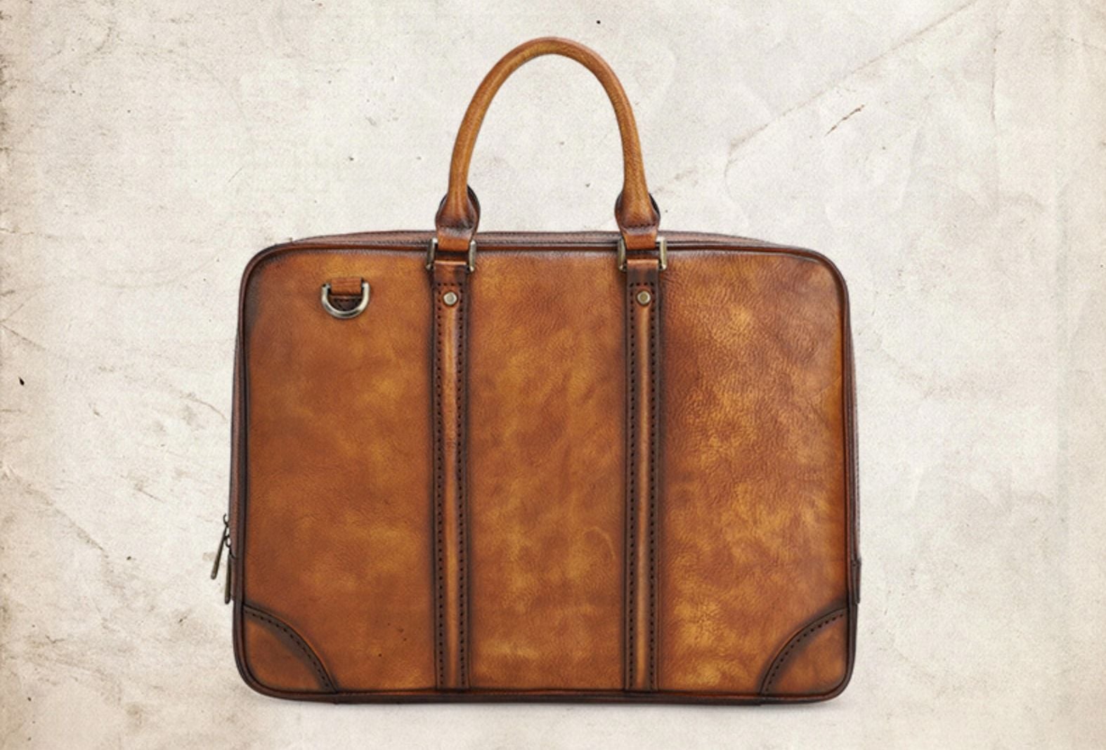 Cặp Xách Tay Da Bò VEG Italy Nhập Khẩu Đựng Laptop Bussiness Men SBM191