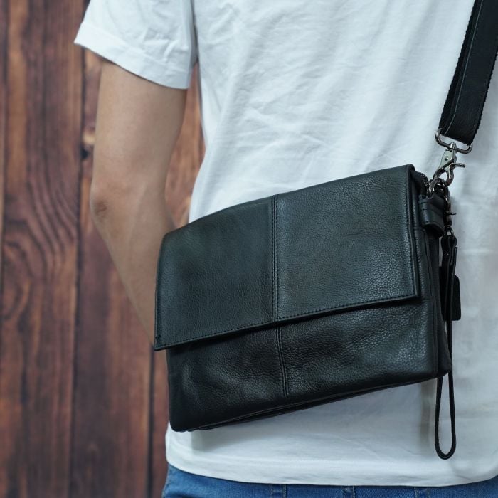 Túi Da Bò Thật Đeo Chéo & Clutch Cầm Tay Đựng IPad - Classic SBM188