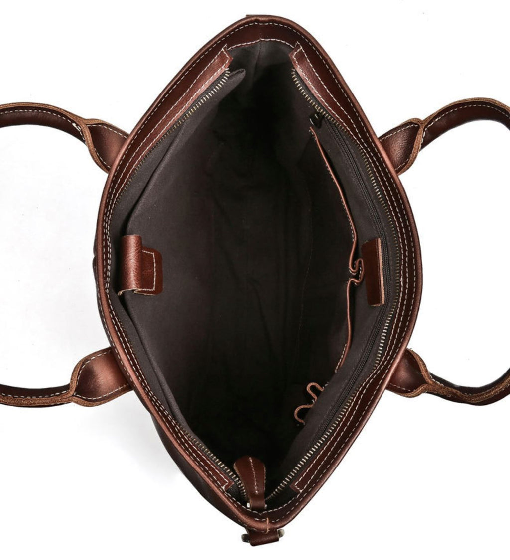 Cặp Xách Tay Da Bò VEG Nhập Khẩu Đựng Laptop RETRO TUDA SBM185